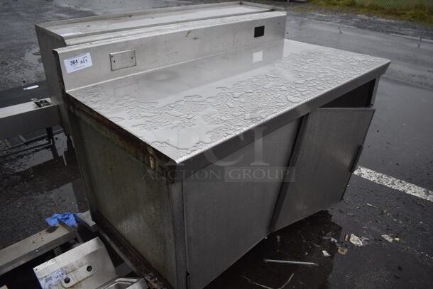Stainless Steel Commercial Counter w/ Back Splash and 2 Doors. 54x28x42 - Image 4 of 4
