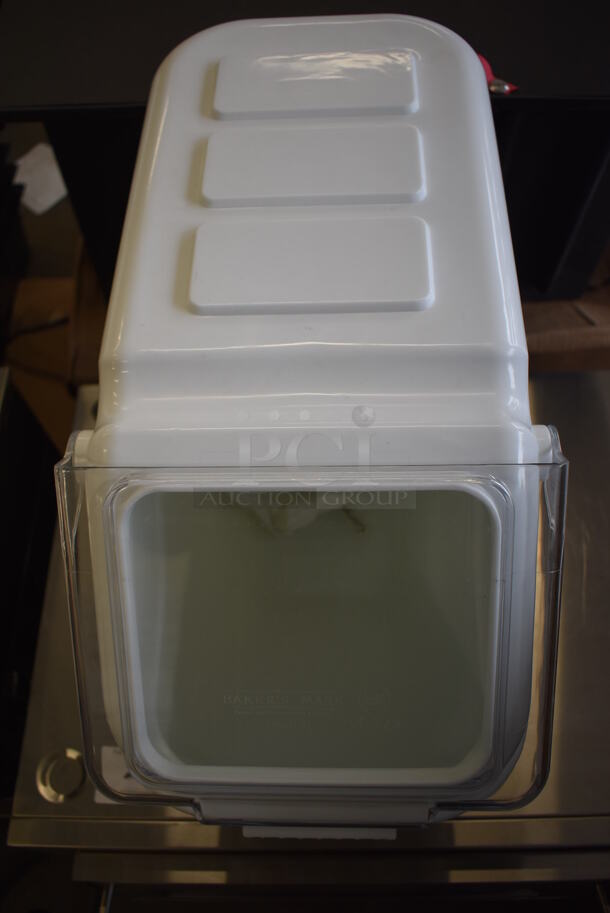 BRAND NEW IN BOX! Bakers Mark White and Clear Poly Ingredient Bin. 11x23x17  - Image 6 of 7