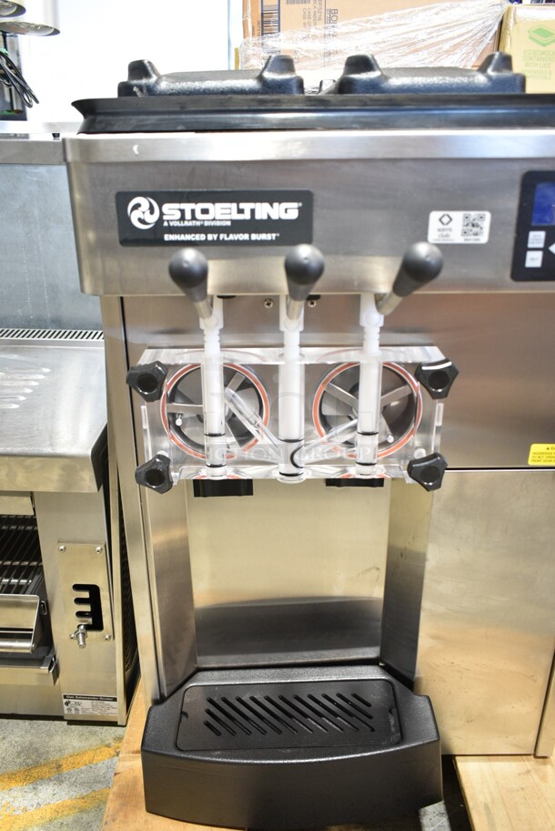 BRAND NEW! 2024 Stoelting F131-38I2-SAMS Stainless Steel Commercial Air Cooled Countertop 2 Flavor w/ Twist Soft Serve Ice Cream Machine. 208-240 Volts, 1 Phase. - Image 4 of 11