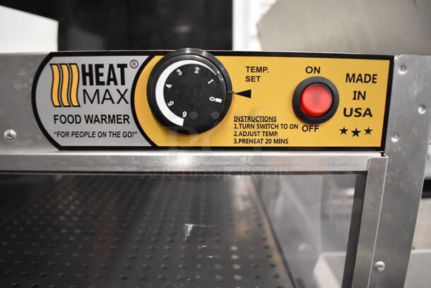 2018 Heat Max 222725 Stainless Steel Commercial Warming Display Case Merchandiser. 120 Volts, 1 Phase. 23x28x59.5. Tested and Working! - Image 5 of 7