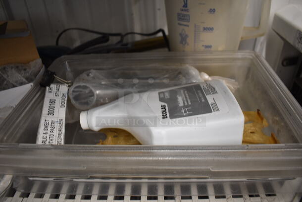 ALL ONE MONEY! Tier Lot of Various Metal Items Including Ceramic Dishes and Poly Bin - Image 3 of 5