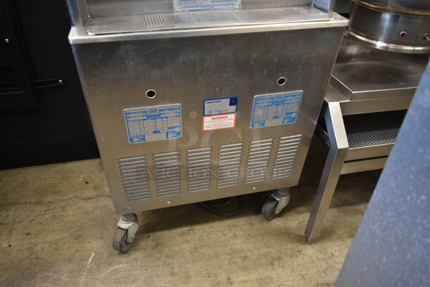 Taylor 339-27 Stainless Steel Commercial Floor Style Air Cooled 2 Flavor w/ Twist Soft Serve Ice Cream Machine on Commercial Casters. 208-230 Volts, 1 Phase.  - Image 3 of 9