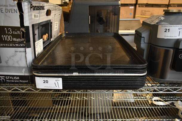 ALL ONE MONEY! Lot of 10 Black Trays and 1 Metal Full Size Baking Pan - Image 1 of 3