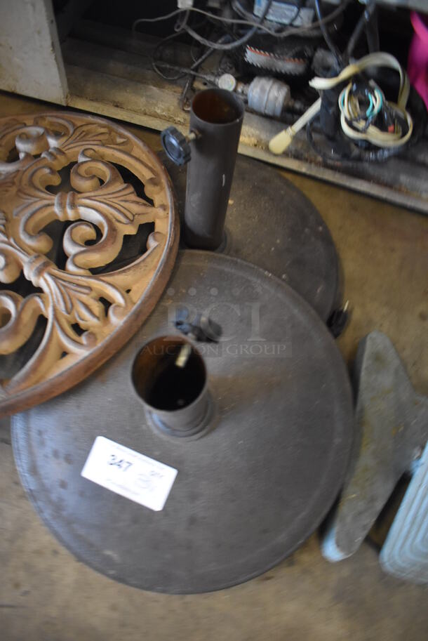 3 Various Metal Umbrella Bases. Includes 22x22x12, 17x17x12. 3 Times Your Bid! - Image 2 of 3