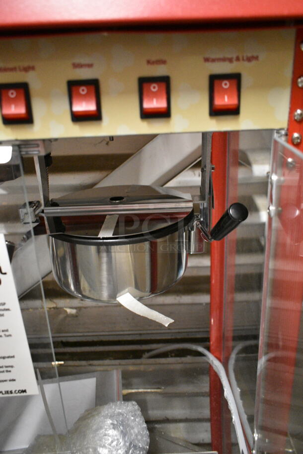 BRAND NEW SCRATCH AND DENT! Carnival King 382PMW17R  Royalty Series 8 oz. Commercial Popcorn Machine / Popper with Warming / Holding Merchandiser. 110 Volts, 1 Phase. Tested and Working! - Image 4 of 7