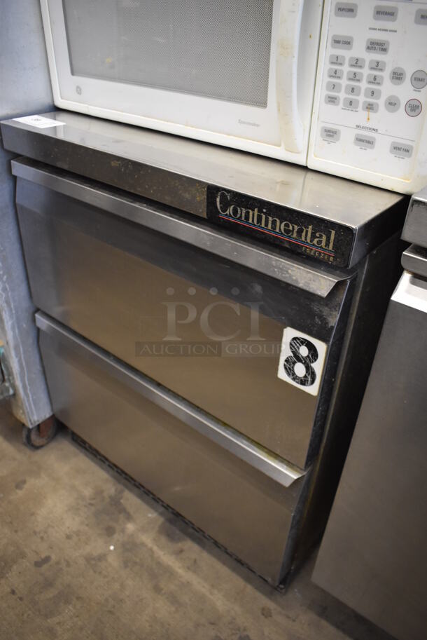 Continental SWF27 Stainless Steel Commercial 2 Drawer Undercounter Freezer on Commercial Casters. 115 Volts, 1 Phase. 27.5x30x35.5. Tested and Working! - Image 2 of 5