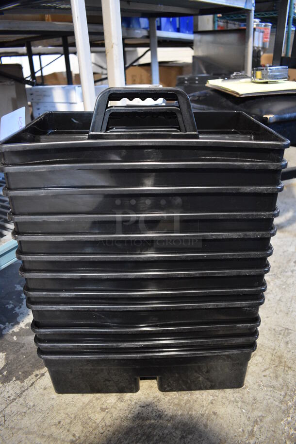 12 BRAND NEW! Winco Black Poly Caddies. 15x10.5x7. 12 Times Your Bid!