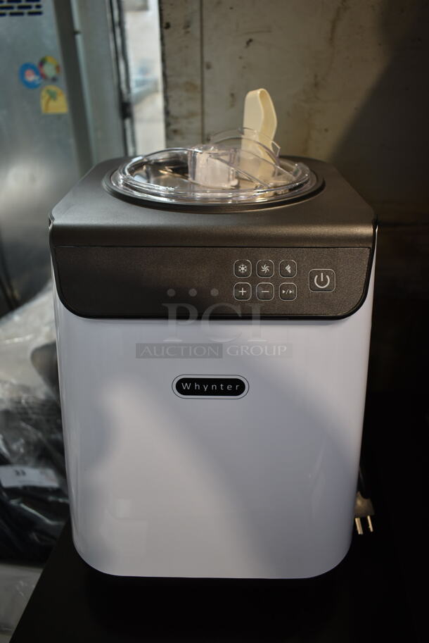 BRAND NEW SCRATCH AND DENT!  Whynter ICM-128WS 1.28 Quart Compact Upright Automatic Ice Cream Maker White. 115 Volts, 1 Phase. Tested and Working! - Image 1 of 6