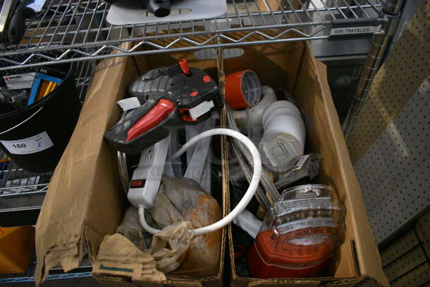 ALL ONE MONEY! Lot of Various Items Including Price Gun, Power Strip and Metal Brackets!