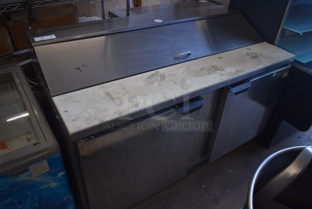 Beverage Air SPE60-16 Stainless Steel Commercial Sandwich Salad Prep Table Bain Marie Mega Top on Commercial Casters. 115 Volts, 1 Phase. 60x29x42. Tested and Powers On But Does Not Get Cold - Image 4 of 7