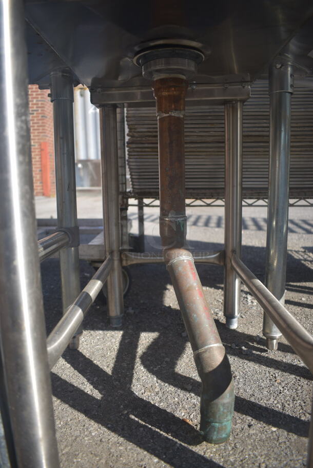 Commercial Stainless Steel One Bay Utility Sink With Splash Mount Faucet On Galvanized Legs. - Image 3 of 5