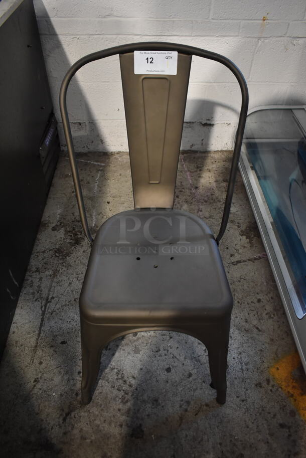Metal Dining Height Tolix Style Chair. - Image 1 of 5