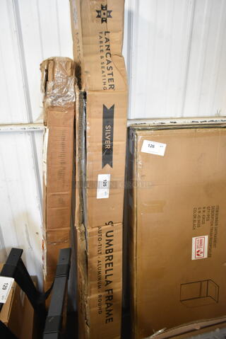 BRAND NEW SCRATCH AND DENT! 427UMFAR9ASL 9' Silver Umbrella Frame.