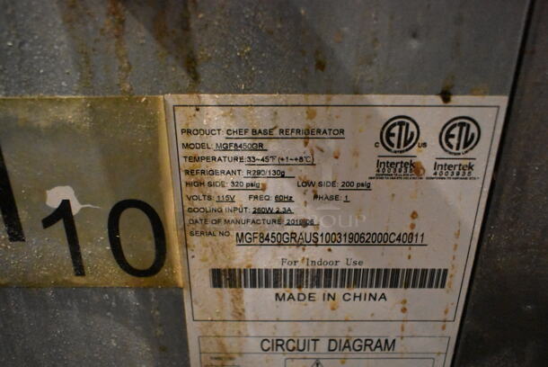 2018 Atosa MGF8450GR Stainless Steel Commercial 2 Drawer Chef Base on Commercial Casters. 115 Volts, 1 Phase. Tested and Working! - Image 5 of 5