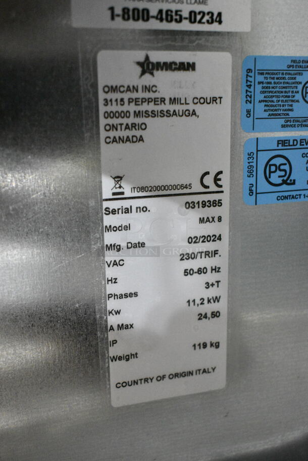 BRAND NEW SCRATCH AND DENT! Omcan MAX 8 Stainless Steel Commercial Countertop Electric Powered Double Stack Pizza Oven w/ Broken Cooking Stones. 230 Volts, 3 Phase. - Image 10 of 10