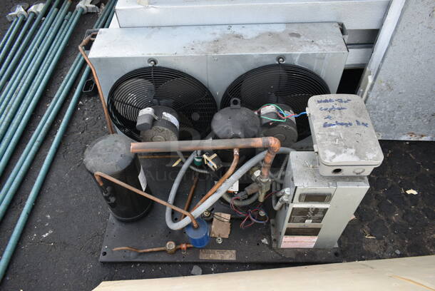 2 Mr Winter Walk In Boxes That Make a 8'x16' Combo Walk In Box w/ Copeland FFAP-020Z-TFC-072 208-230 Volt Compressor, Bohn ADT065AK 115 Volt, 1 Phase Evaporator, Bohn ADT104AK 115 Volt, 1 Phase Evaporator. Picture of the Unit Before Removal Is Included In the Listing. Information Provided By The Consignor But Not Verified By PCI Auctions. - Image 5 of 12