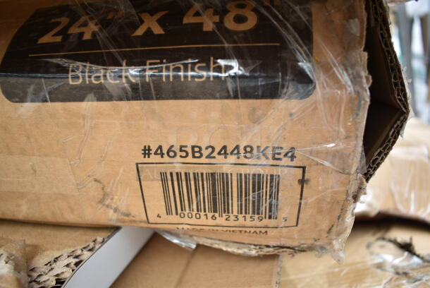 BRAND NEW SCRATCH AND DENT! Steelton 465B2448KE4 24" x 48" NSF Black Epoxy 4-Shelf Kit with 72" Posts. May Be Missing Pieces.  - Image 3 of 3