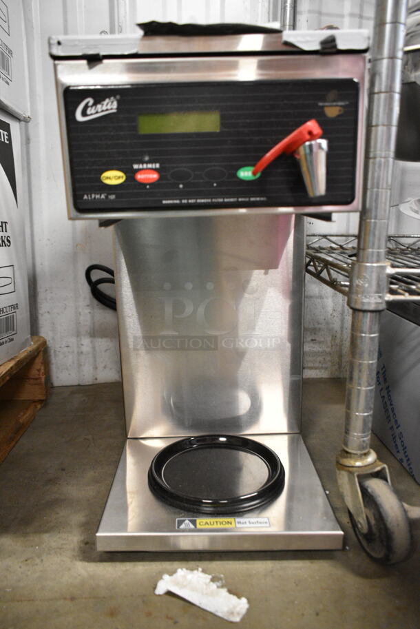 BRAND NEW SCRATCH AND DENT! Curtis ALP1GT12A000 Stainless Steel Commercial 12 Cup Coffee Brewer w/ Hot Water Dispenser and Metal Brew Basket. 120 Volts, 1 Phase.  - Image 3 of 5