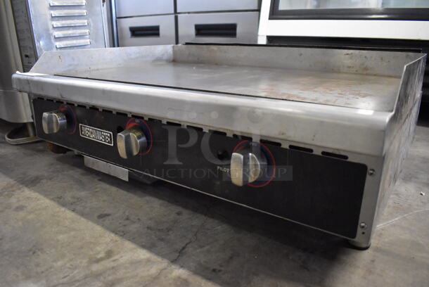 American Master Stainless Steel Commercial Countertop Natural Gas Powered Flat Top Griddle. 36x27x13 - Image 5 of 5