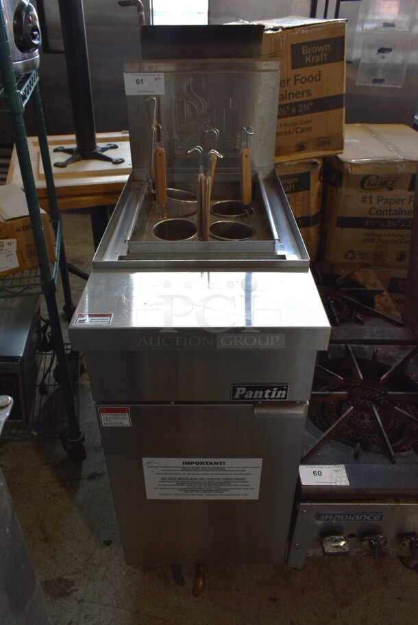 2021 Pantin LT-GF150K Stainless Steel Commercial Floor Style Natural Gas Powered Pasta Cooker / Japanese Noodle Cooker w/ Metal Fry Baskets. 130,000 BTU. - Image 1 of 7