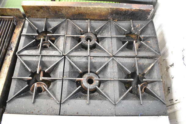 Vulcan VHP636 Stainless Steel Commercial Countertop Natural Gas Powered 6 Burner Range.  - Image 3 of 7