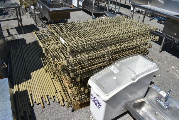 ALL ONE MONEY! Monster Lot of Metro Style Shelves and Poles - Image 3 of 4