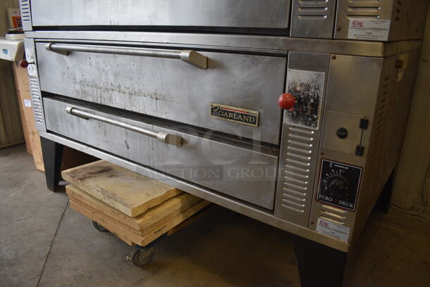 2 Garland Model GPD60 Stainless Steel Commercial Natural Gas Powered Single Deck Pizza Ovens w/ Cooking Stones on Metal Legs. 122,000. 81x49x64. 2 Times Your Bid! - Image 7 of 12