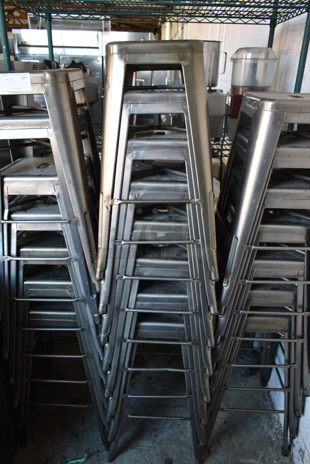 22 Gray Metal Tolix Style Bar Stools. 22 Times Your Bid! - Image 3 of 6