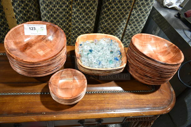 ALL ONE MONEY! Lot of Wood Pattern Bowls.  - Image 1 of 6