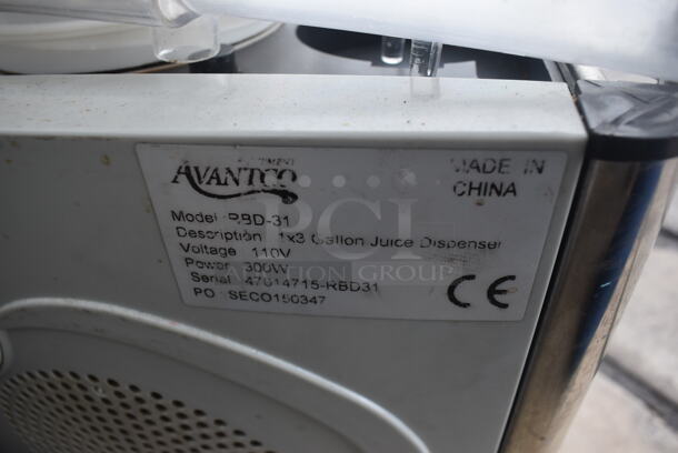 Avantco RBD-31 Metal Commercial Countertop Refrigerated Beverage Machine. 110 Volts, 1 Phase. 8x20x27. Tested and Spins But Does Not Get Cold - Image 5 of 5
