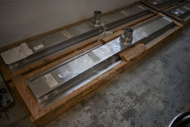 BRAND NEW IN CRATE! Eagle Model FT-1296-FG Stainless Steel Commercial Floor Trough w/ Fiber Glass Grating. 100x16x12