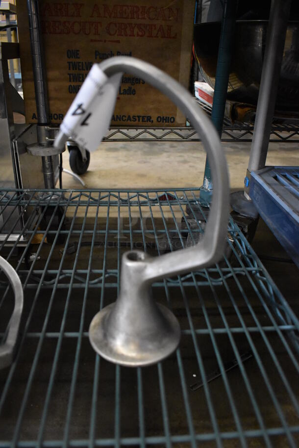 Metal Commercial Dough Hook Attachment for Hobart Mixer. 6x4x11