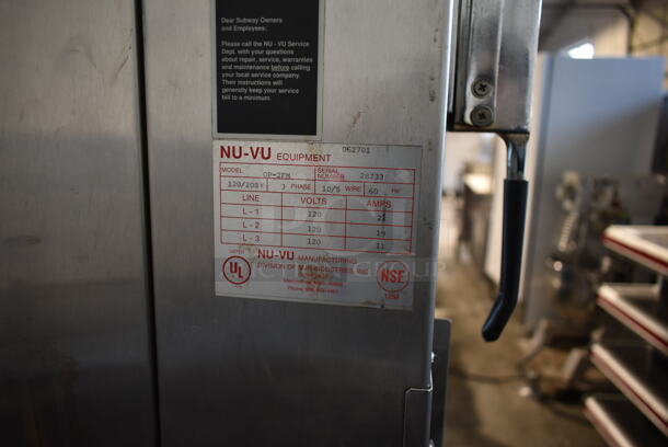 Nu Vu OP-2FM Stainless Steel Commercial Floor Style Electric Powered Oven Proofer on Commercial Casters. 120/208 Volts, 3 Phase.  - Image 9 of 9