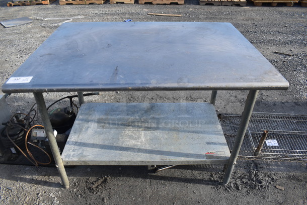 Stainless Steel Table w/ Metal Under Shelf. 48x36x35