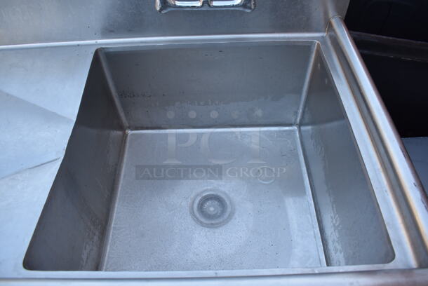 Stainless Steel Commercial Single Bay Sink w/ Left Side Drain Board, Faucet and Handles. 51x29x44. Bay 24x24x14 - Image 6 of 7