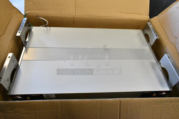 BRAND NEW SCRATCH AND DENT! ServIt 423SW24INHDBLA 24" Double Strip Warmer with Dual Adjustable Infinite Controls . 120 Volts, 1 Phase.  - Image 3 of 4