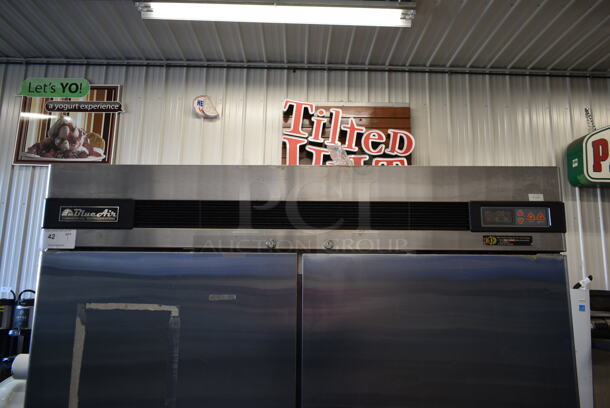 Blue Air BASR2 Stainless Steel Commercial 2 Door Reach In Cooler w/ Poly Coated Racks. 115 Volts, 1 Phase. Tested and Working! - Image 2 of 7