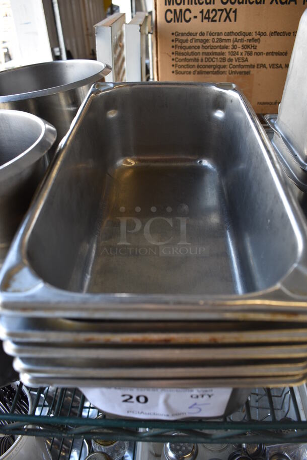 5 Stainless Steel 1/3 Size Drop In Bins. 1/3x4. 5 Times Your Bid! - Image 3 of 3