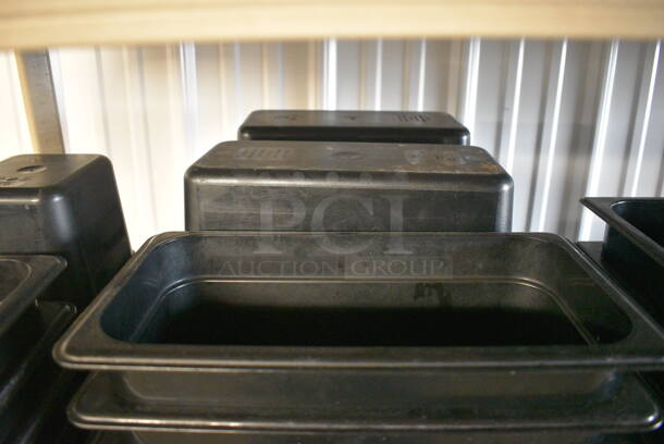 ALL ONE MONEY! Lot of 17 Cambro Black Poly 1/3 Size Drop In Bins! 1/3x6 - Image 3 of 3