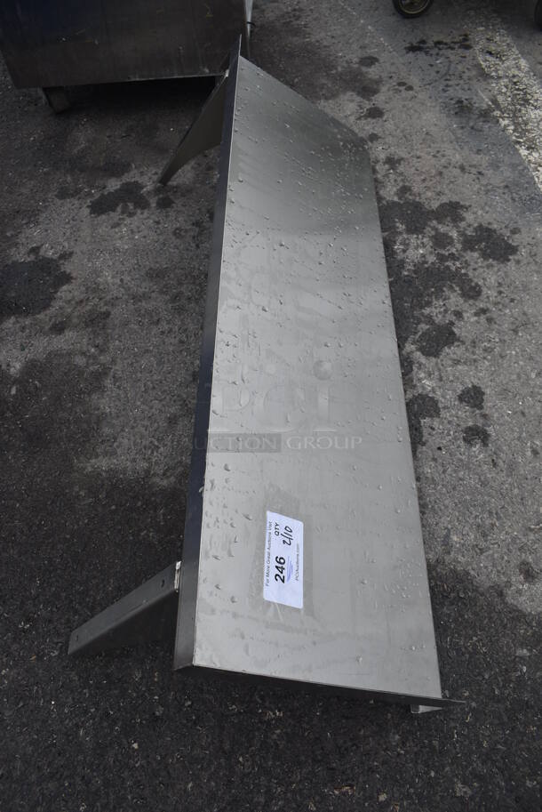 Stainless Steel Shelf w/ Wall Mount Brackets. 45x14x14 - Image 4 of 4