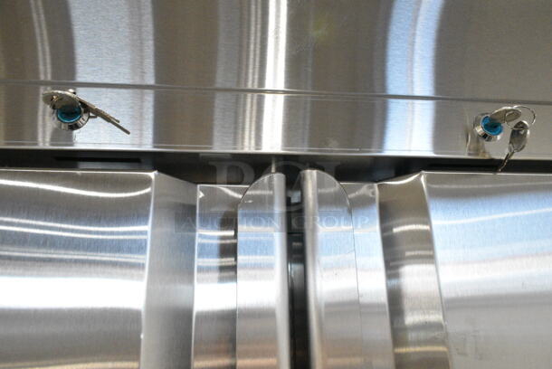 BRAND NEW SCRATCH AND DENT! 2024 Avantco 178SS2FHC Stainless Steel Commercial 2 Door Reach In Cooler w/ Poly Coated Racks. 115 Volts, 1 Phase. Tested and Does Not Power On - Image 5 of 6