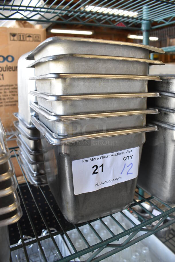 12 Stainless Steel 1/6 Size Drop In Bins. 1/6x6. 12 Times Your Bid! - Image 2 of 3