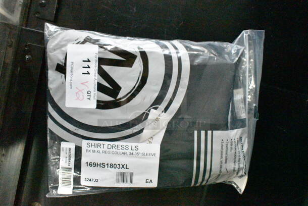 2 BRAND NEW SCRATCH AND DENT! Items Including 169HS1803XL Henry Segal Men's Customizable Black Long Sleeve Dress Shirt - XL and 511P31 San Jamar P31 Neoprene Black One Size Fits Most 31" Shoulder-Length Gloves with Cotton Lining. 2 Times Your Bid!  - Image 3 of 7