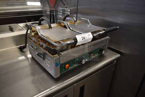 Waring WFG300 Stainless Steel Commercial Countertop Double Panini Press. 240 Volts, 1 Phase. Unit Was Working When Removed. - Image 2 of 4
