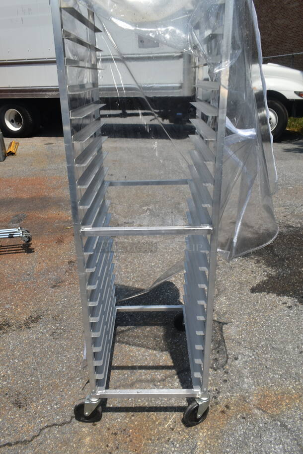 Metal Commercial Pan Transport Rack w/ Clear Cover on Commercial Casters. - Image 4 of 4