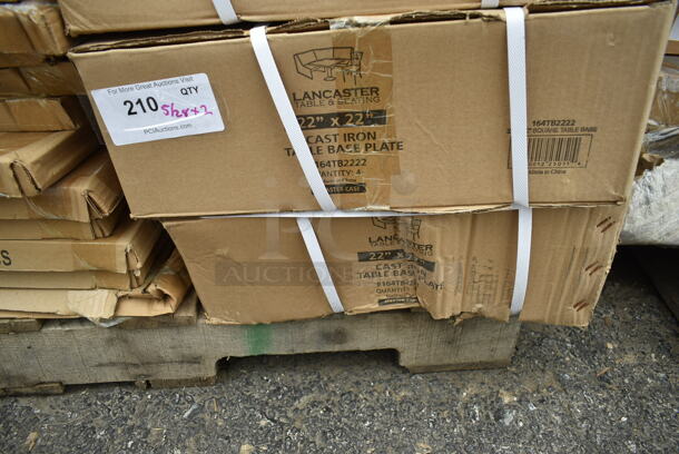 2 Boxes of 4 BRAND NEW SCRATCH AND DENT! Lancaster Table & Seating 164TB2222 22" x 22" Cross Cast Iron Table Base Plate. 2 Times Your Bid! - Image 2 of 3