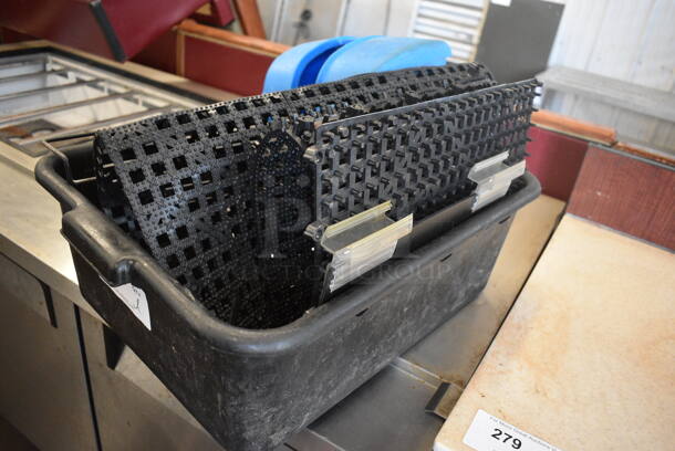 ALL ONE MONEY! Lot of Various Items Including Mats and Blue Scoop Holder in Black Poly Bus Bin - Image 4 of 4