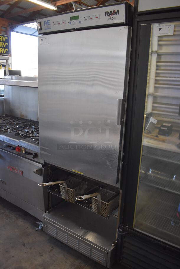 Automated Equipment RAM 280-F Stainless Steel Commercial Floor Style Frozen Fry Dispenser w/ 2 Metal Fry Baskets on Commercial Casters. 115 Volts, 1 Phase. 29x31x75. Tested and Powers On - Image 2 of 8