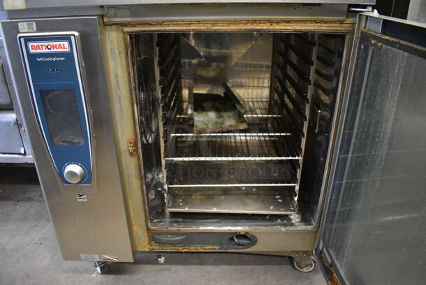 2 2016 Rational Stainless Steel Commercial Combitherm Self Cooking Center Convection Ovens on Commercial Casters. Top Model: SCC WE 62. Bottom Model: SCC WE 102. Picture of Unit Powered on is Included. 480 Volts, 3 Phase. 42x42x73. 2 Times Your Bid! - Image 8 of 11