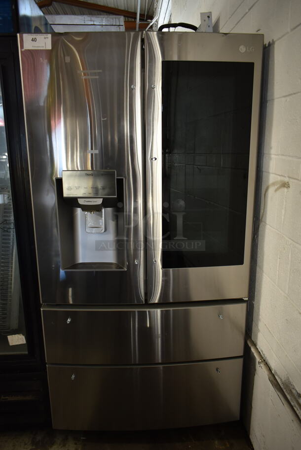 BRAND NEW SCRATCH AND DENT! LG LMXS28596S Slim Spaceplus Stainless Steel Commercial Cooler and Freezer Combo Unit. Tested and Working!